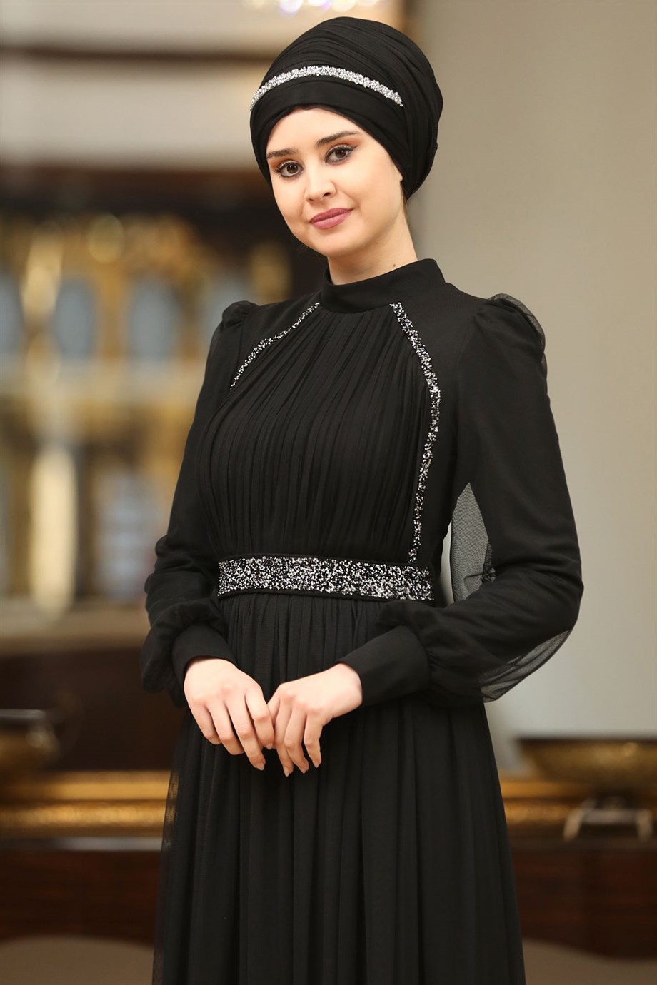 Efsane Tesettür Abiye Siyah
