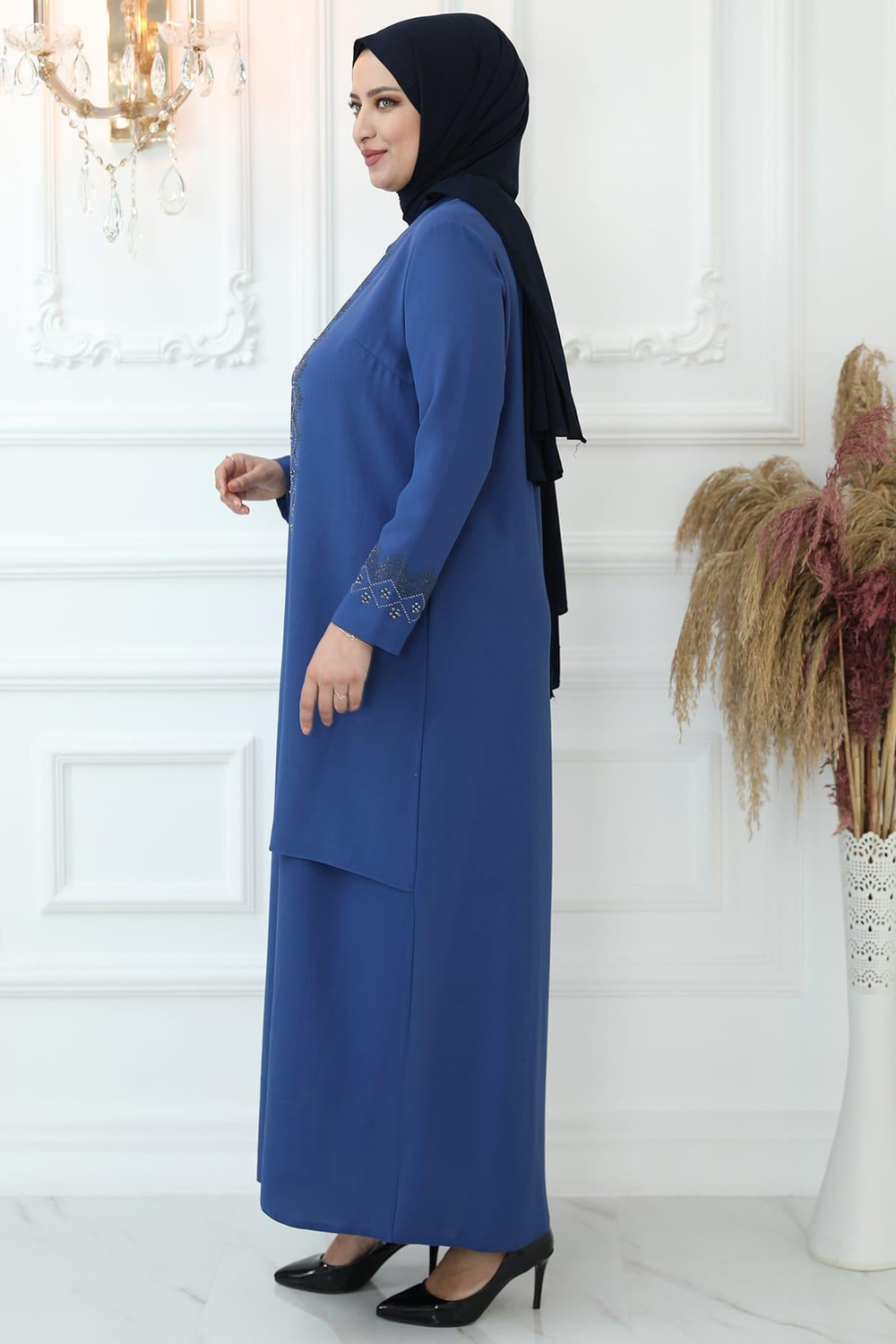 Hatun Tesettür Abiye İndigo