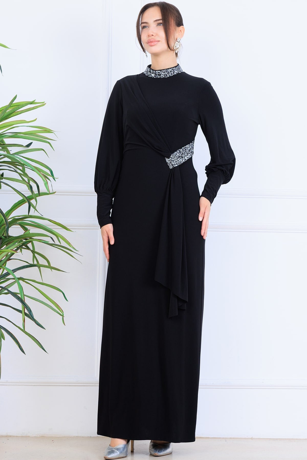 Melisa Tesettür Abiye Siyah