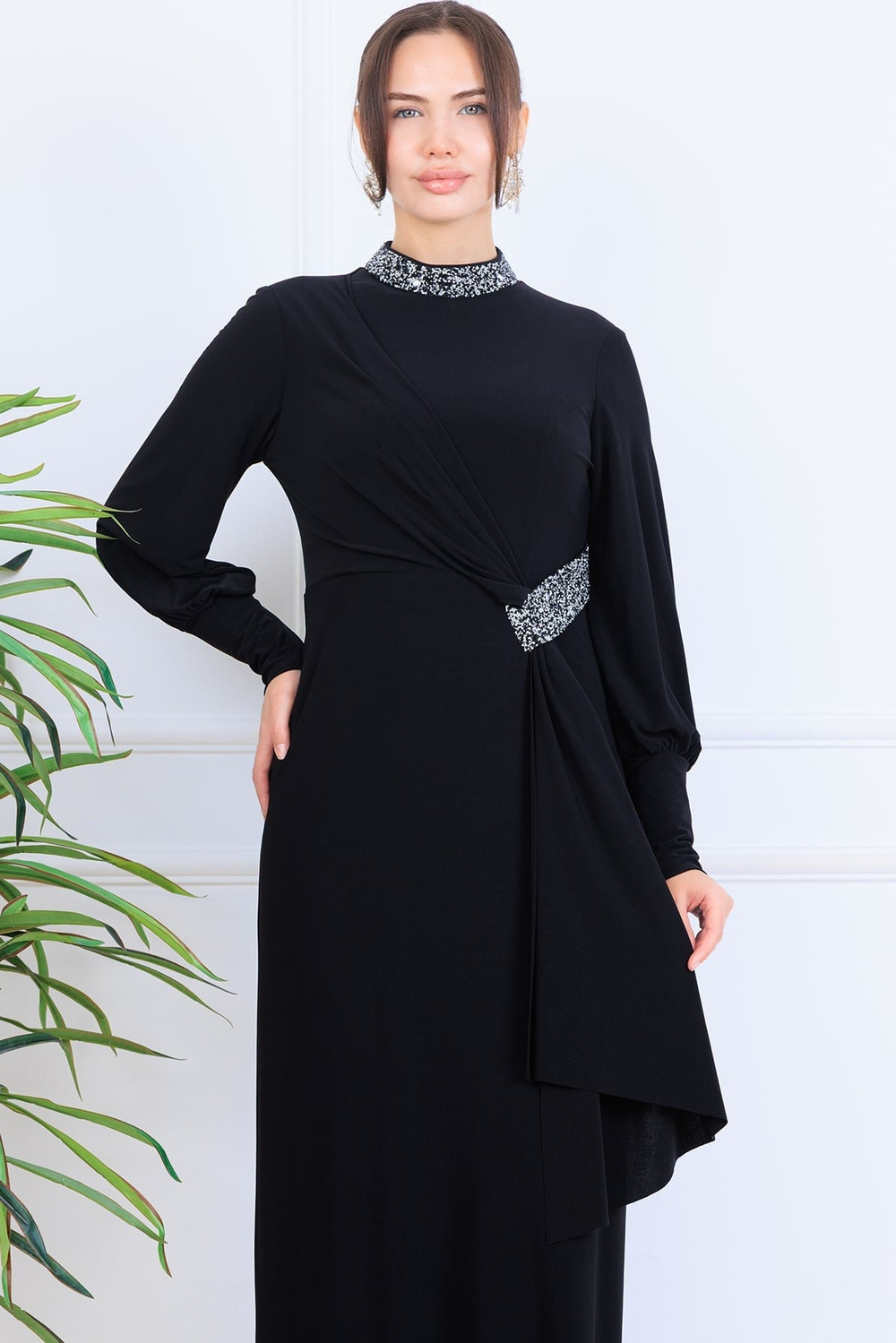 Melisa Tesettür Abiye Siyah