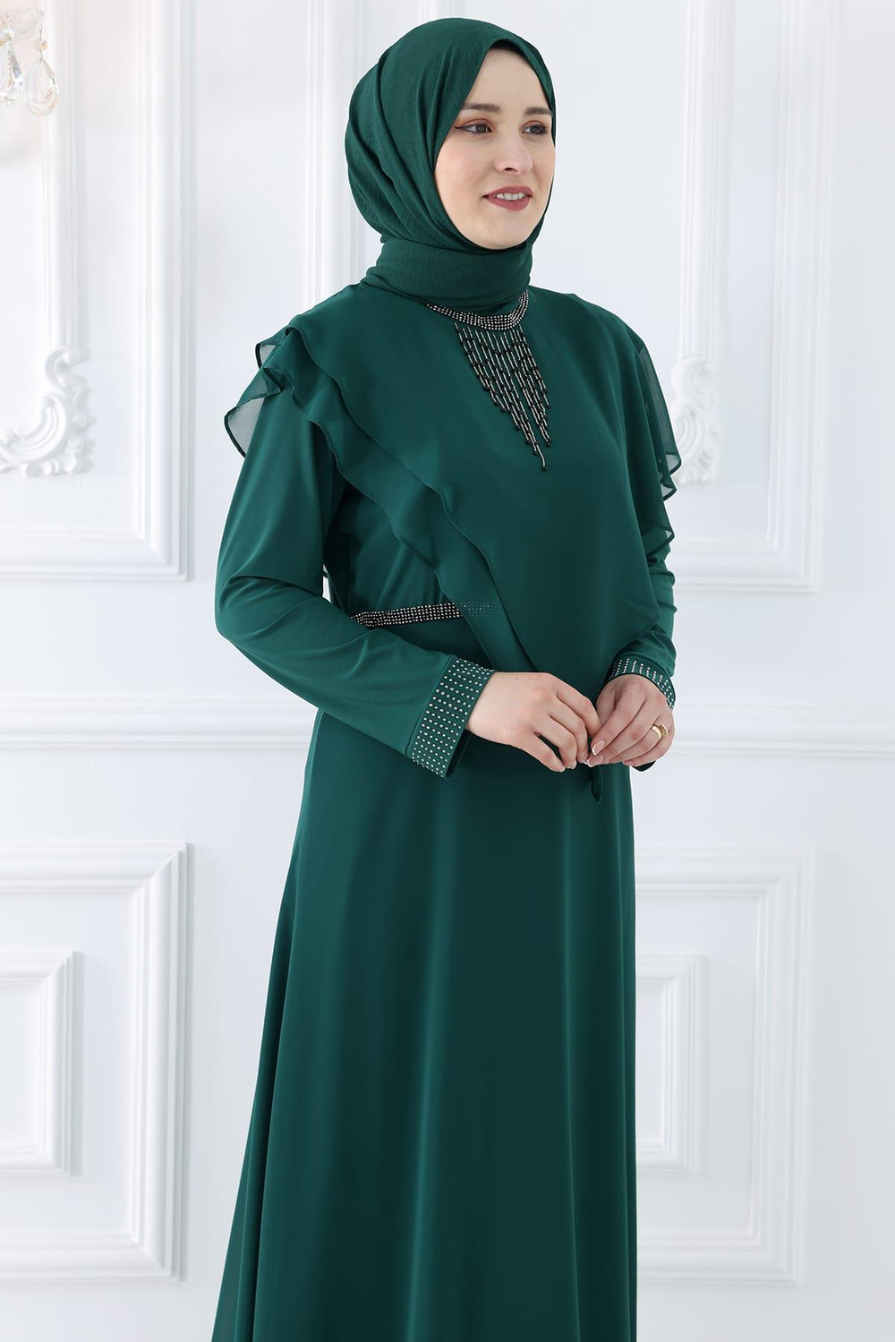 Rana Tesettür Abiye Zümrüt