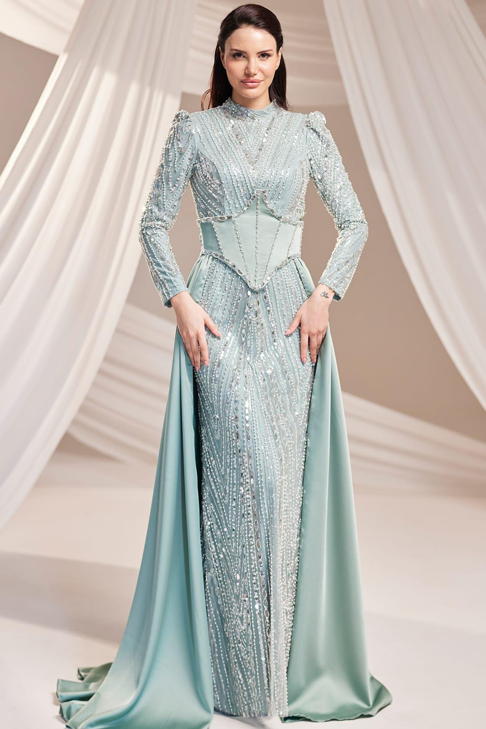 Royal Tesettür Abiye Mint