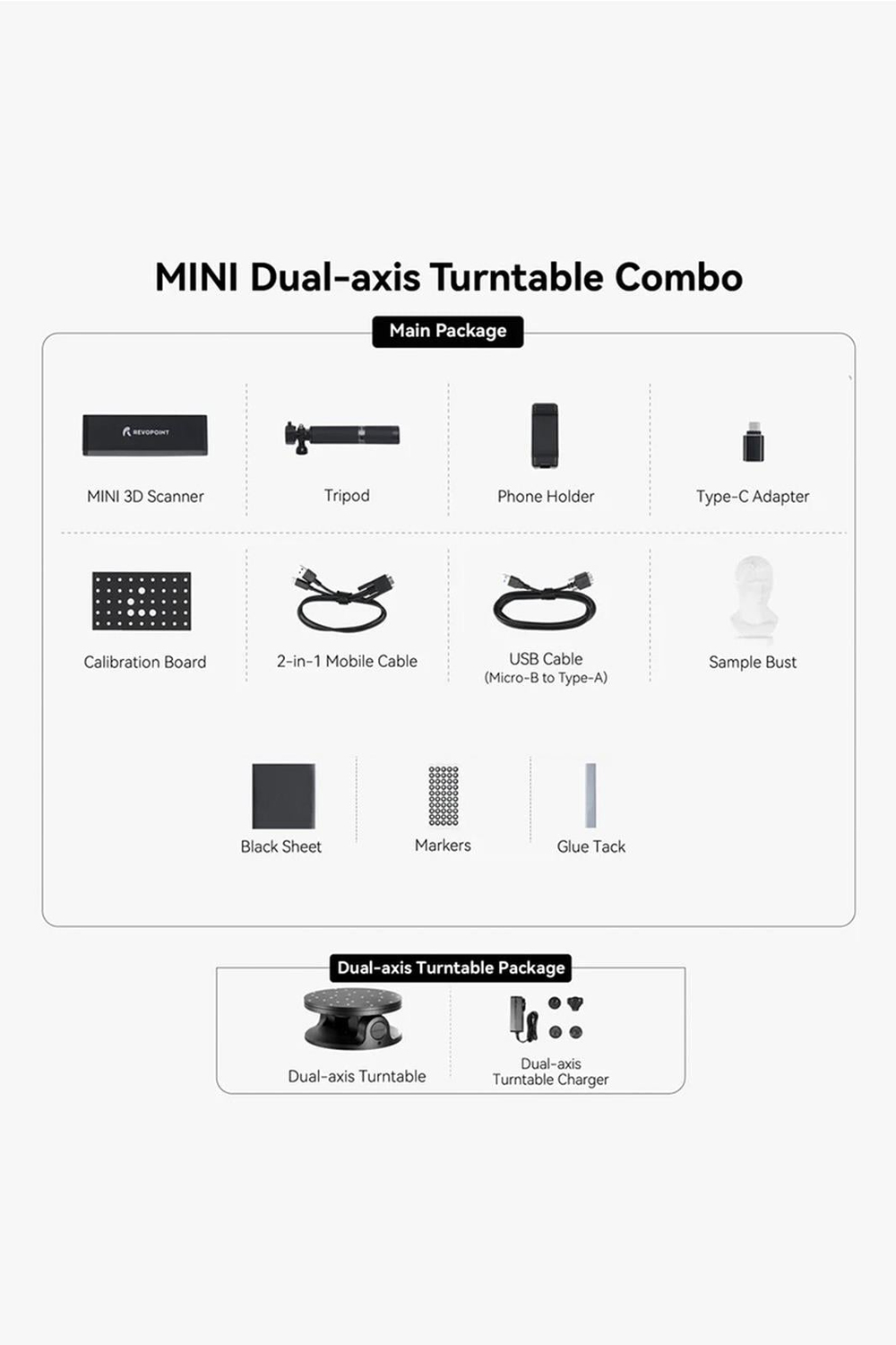 Revopoint MINI Dual-Axis Turntable Combo 3D Scanner