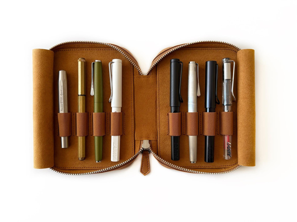 Eng Leather Vegan Apple Skin Sahra - Light A6  8 li Kalem Kılıfı 