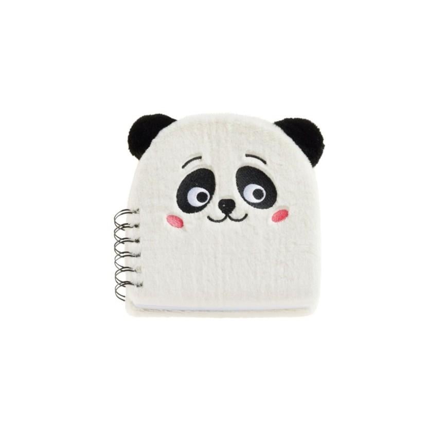 Apli B2F Tüylü Kabarık Telli Not Defteri Panda