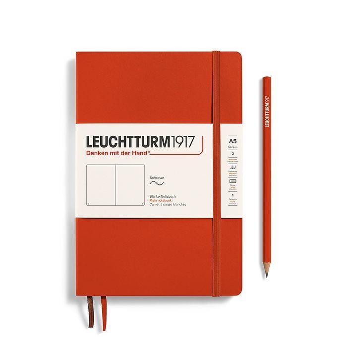 Leuchttrum 1917 Medium(A5) Yumuşak Kapak, Çizgisiz(düz), 123 Numaralandırılmış Sayfa Defter Fox Red 367265