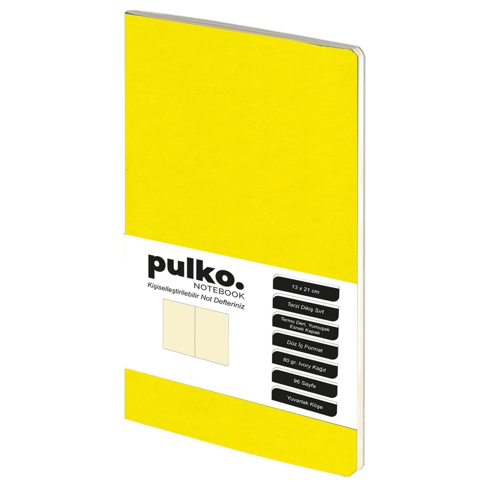 Pulko Terzi Dikiş 13x21 cm Çizgisiz Defter Limon Sarısı