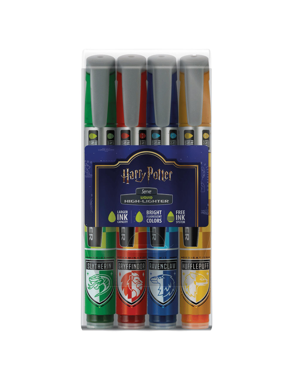 Serve Harry Potter 4'lü Damalı Fosforlu Kalem Seti 