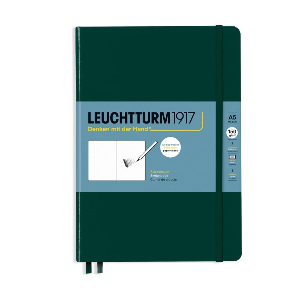 Leuchtturm1917 Medium (A5) 112 pages 150 gsm Sketchbook Eskiz Defteri - Forest Green 370355