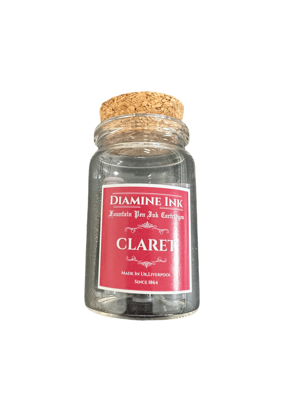 Diamine Mantar Kapak Cam Şişe 12'li Kartuş Seti Claret