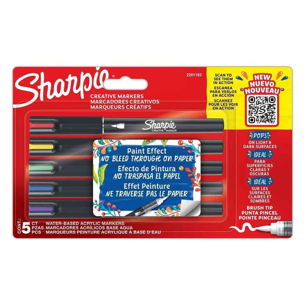 Sharpie Akrilik Markör Fırça Uç 5'li Blister
