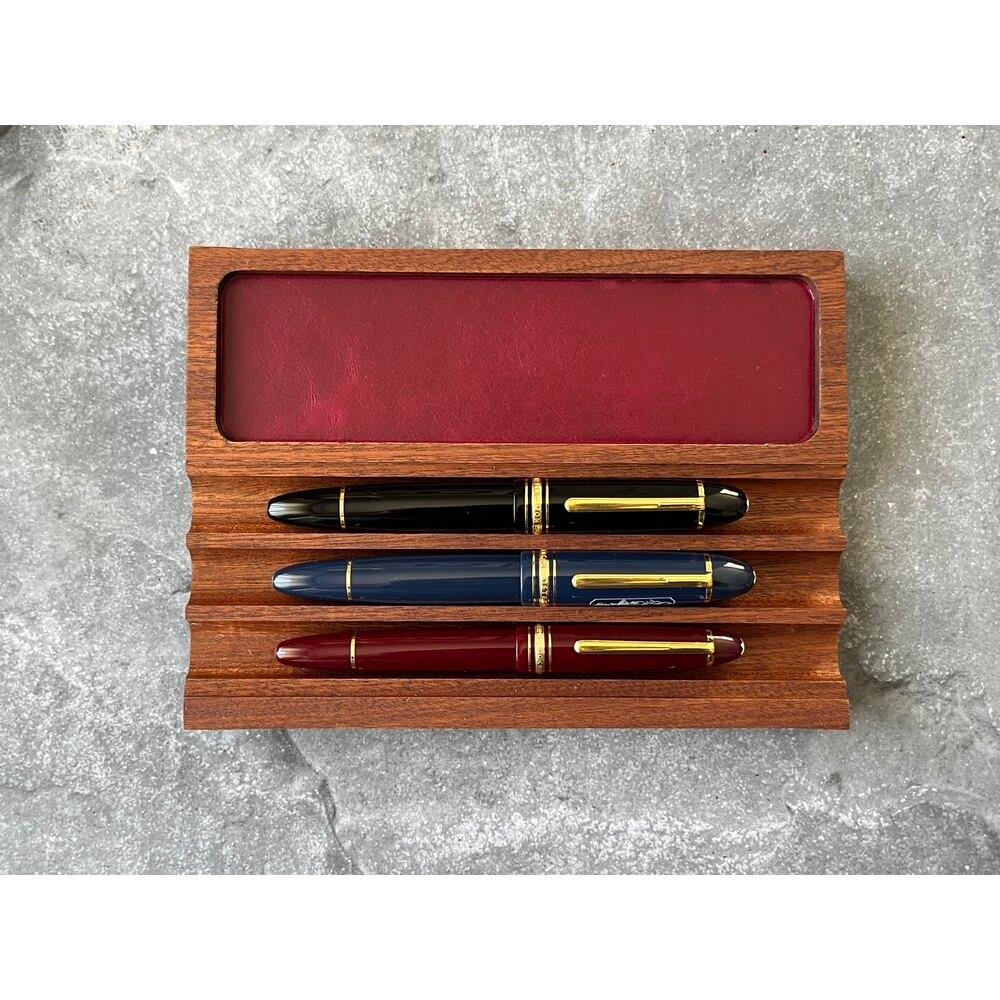 Aegan Leather Maun Kalem Tepsi & Mürekkep Standı Vişne