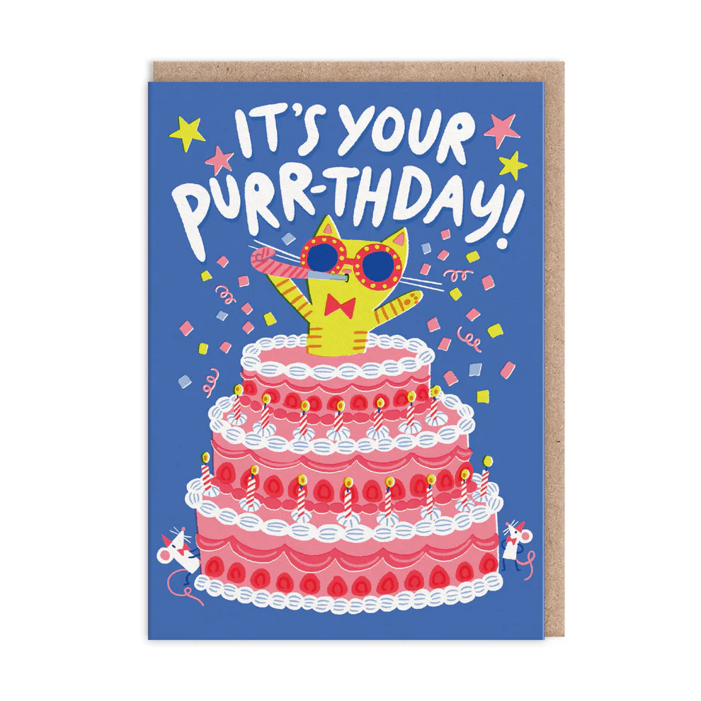 Ohh Deer Hello!Lucky Tasarımı A6 Kartpostal It's You're Purrthday Card 12033