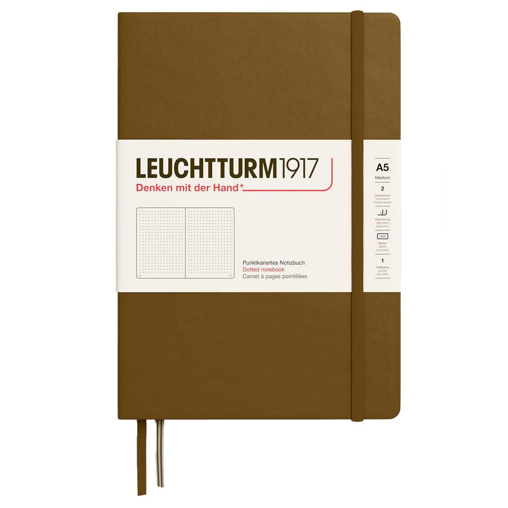 Leuchtturm1917 2025 Colors Orta Boy (A5), Sert Kapak, 251 Sayfa, Noktalı Defter Spice Brown 372197
