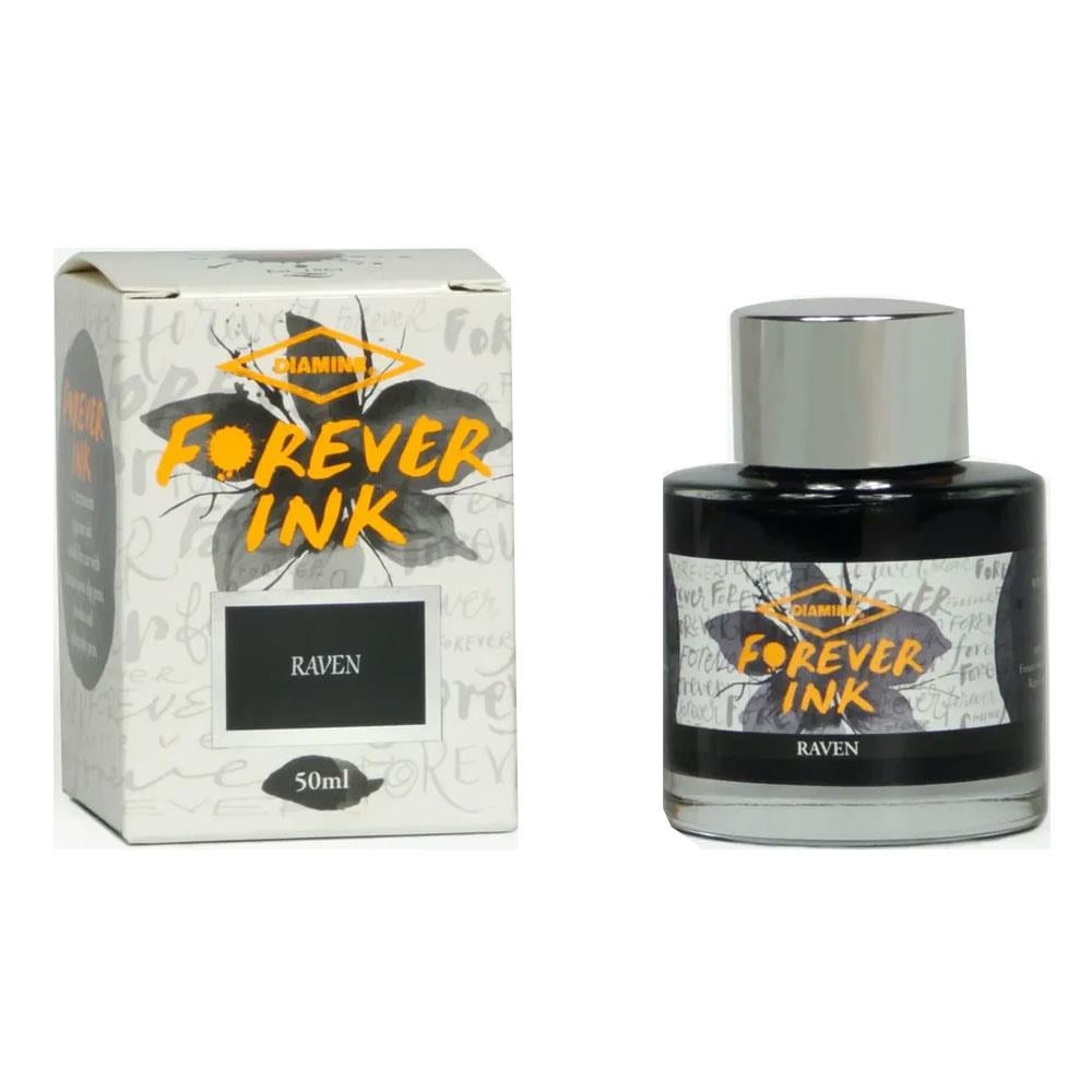 Diamine Forever Permanent & Waterproof Pigment Şişe Mürekkep 50ml Raven