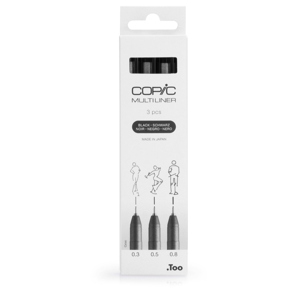 Copic Multiliner 3'lü Siyah Set - Medium 