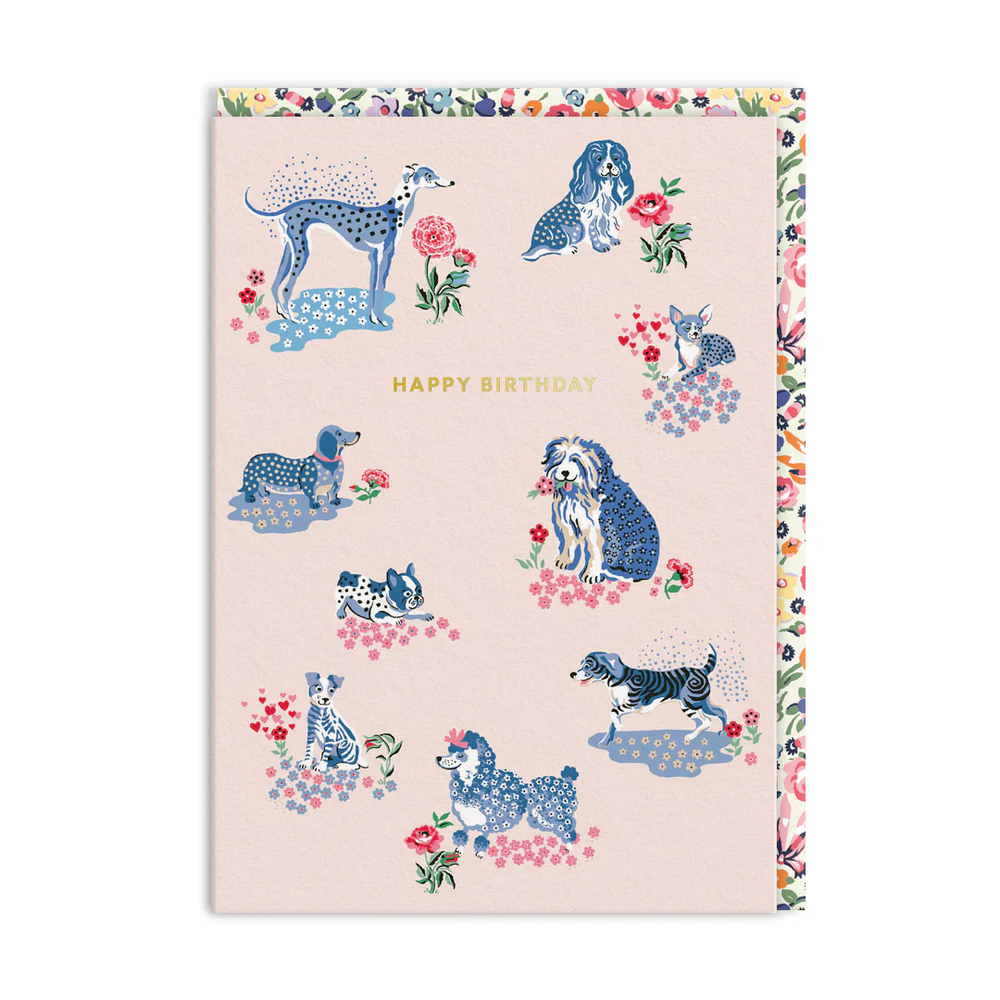 Ohh Deer Cath Kidston Tasarımı A6 Kartpostal Happy Birthday - Puppy Fields 6442