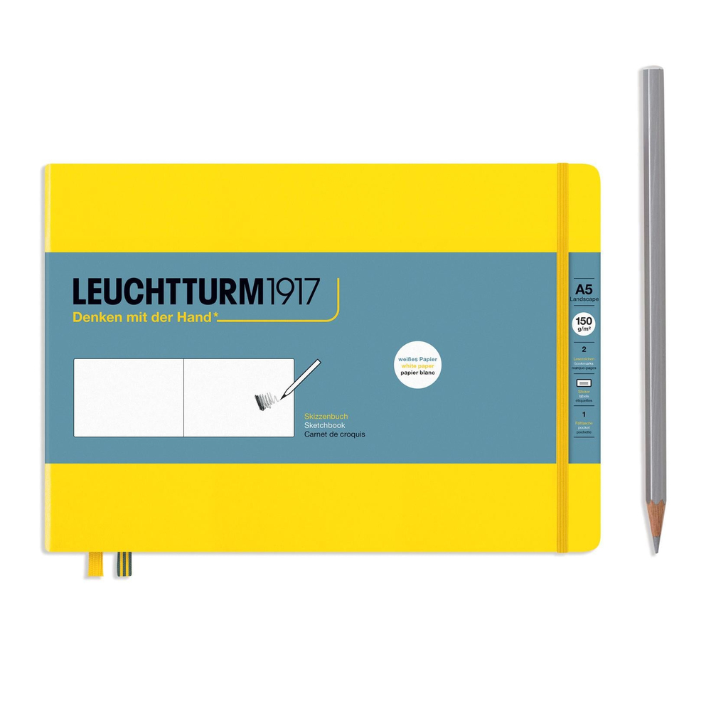 Leuchtturm1917 Sketchbook  Landscape Medium A5 112 pages 210 x 145 mm Lemon 362368