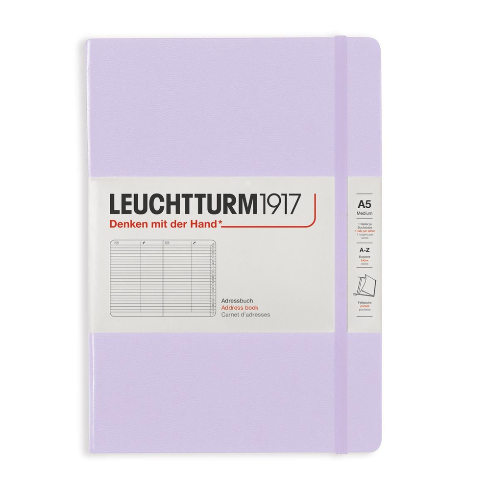 Leuchtturm1917 Sert Kapak 100 gr. Kağıt A5 Adres Defteri Lilac 370359