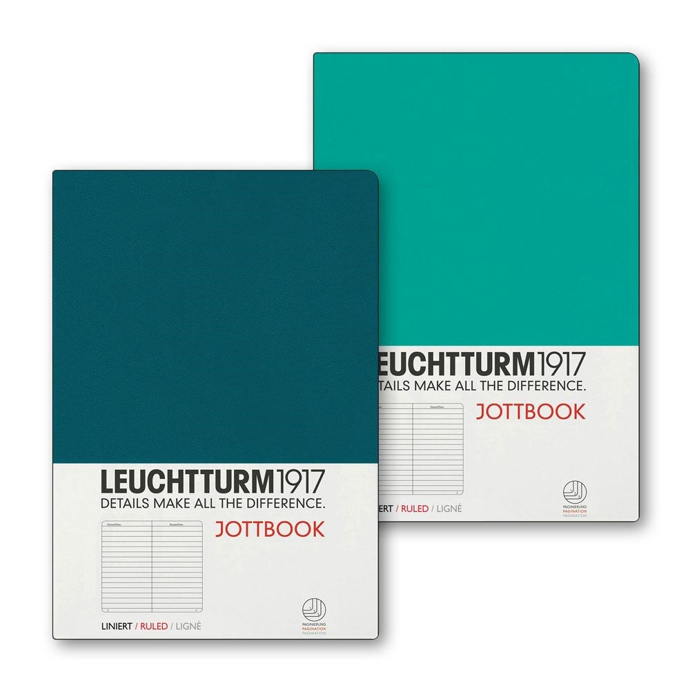 Leuchtturm1917 Jottbook A5 Çizgili 2'li Set Emerald-Pacific Kapak 362696