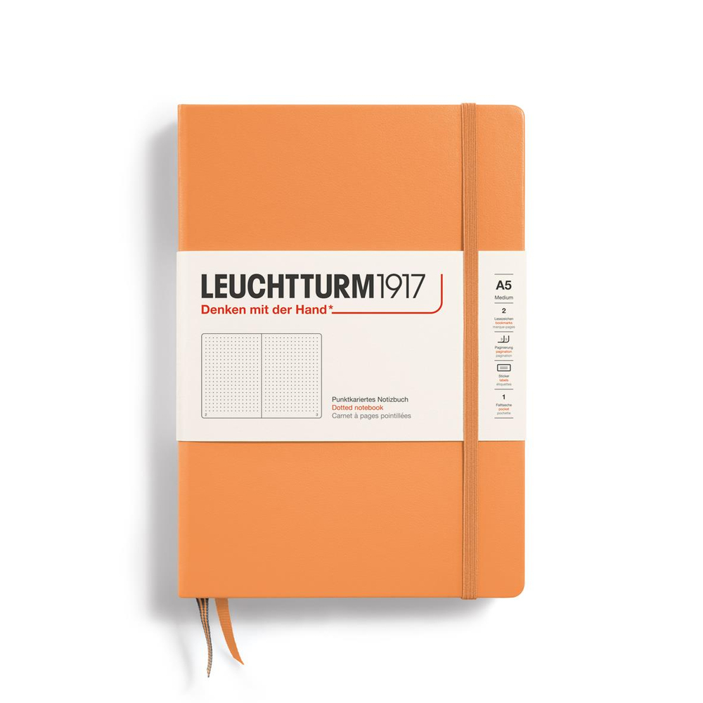 Leuchttrum 1917 Medium(A5) Sert Kapak, 251 Numaralandırılmış Noktalı Sayfa Defter Apricot 369780