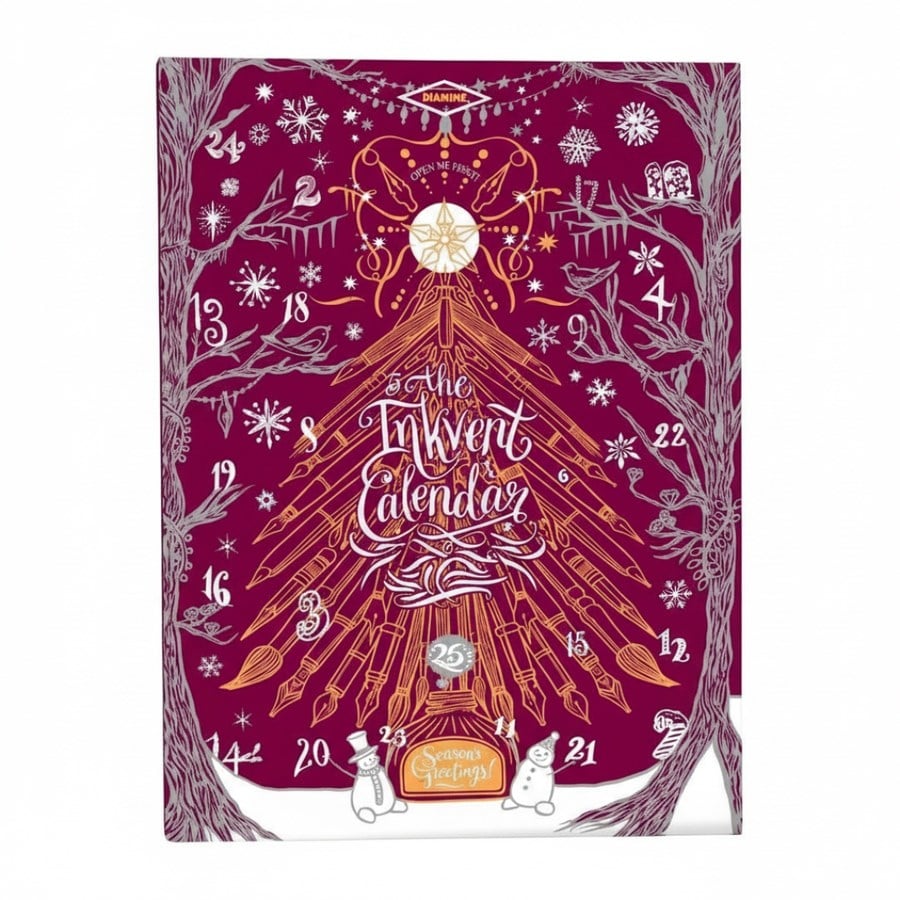 ÖN SİPARİŞ - Diamine Inkvent Calendar 2026 Burgundy Edition Mürekkep Takvimi