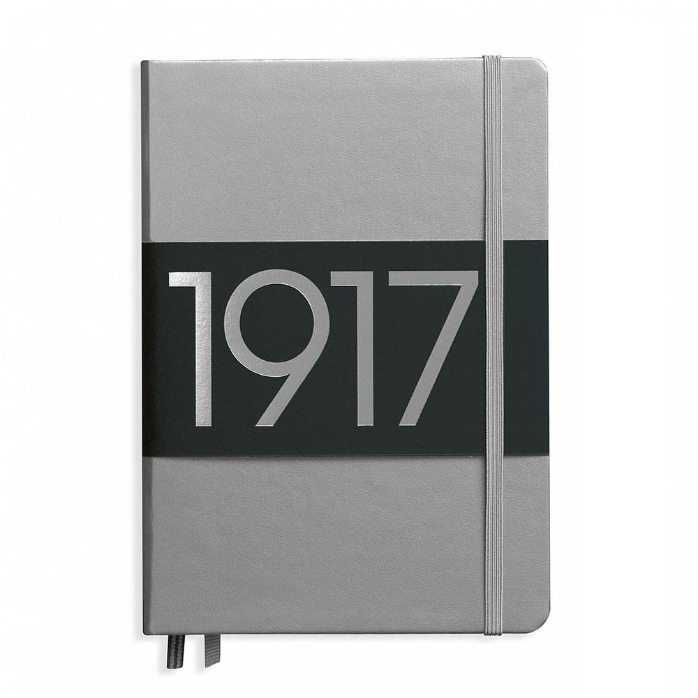 Leuchttrum 1917 Medium(A5) Sert Kapak, 251 Numaralandırılmış Noktalı Sayfa Defter Silber 355678