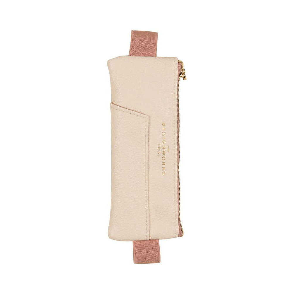 DesignWorks Ink Vegan Deri Defter Üstü Kalemlik - Cream & Taupe