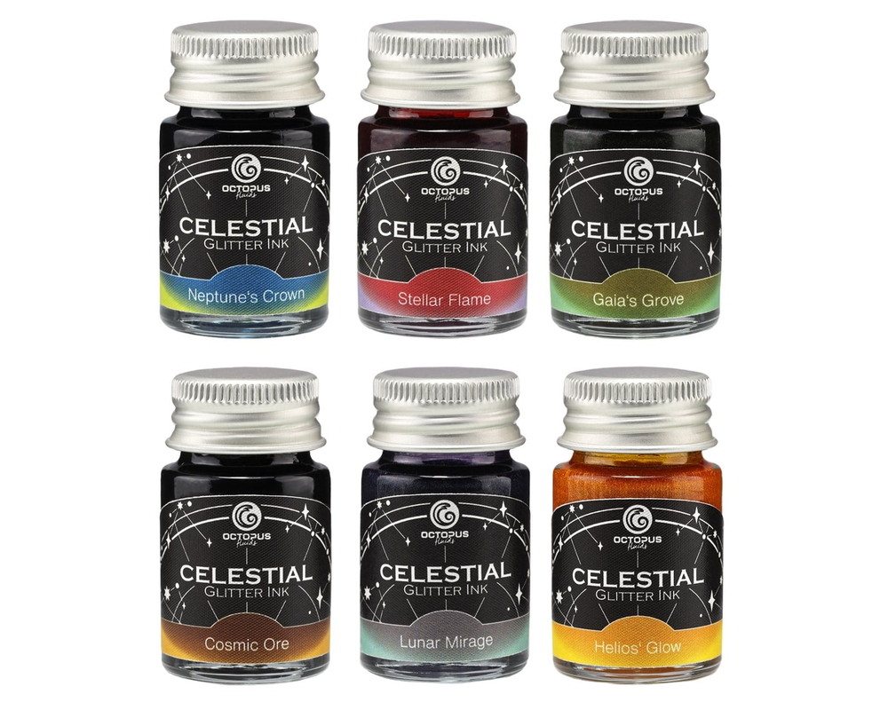 Octopus Fluids Celestial Glitter Mürekkep Seti 10 ml  