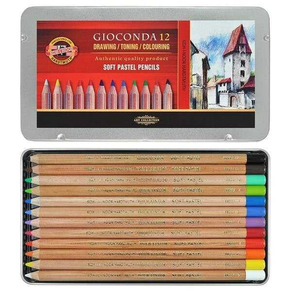 Koh-i Noor Gioconda Soft Pastel Boya Kalemi Seti 12 Renk Metal Kutu