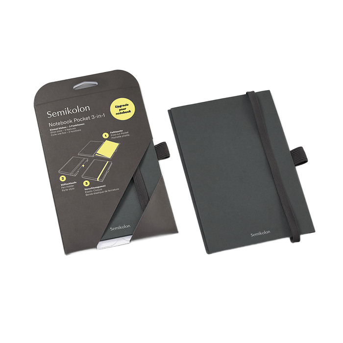 Semikolon Patch Pocket (Defter Körüğü), A5, Heritage Line Pure, Lava stone