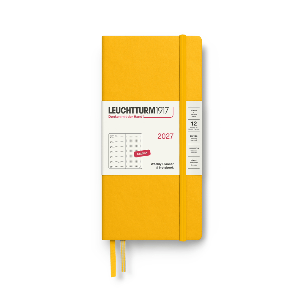 Leuchtturm1917 Planner 2027 - 12M Haftalık Planner & Notebook Noktalı Wallet B6 X A6  2027 İngilizce Sunflower 400266