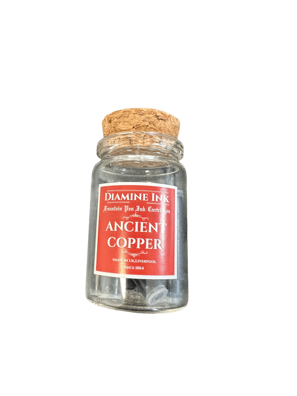 Diamine Mantar Kapak Cam Şişe 12'li Kartuş Seti Ancient Copper