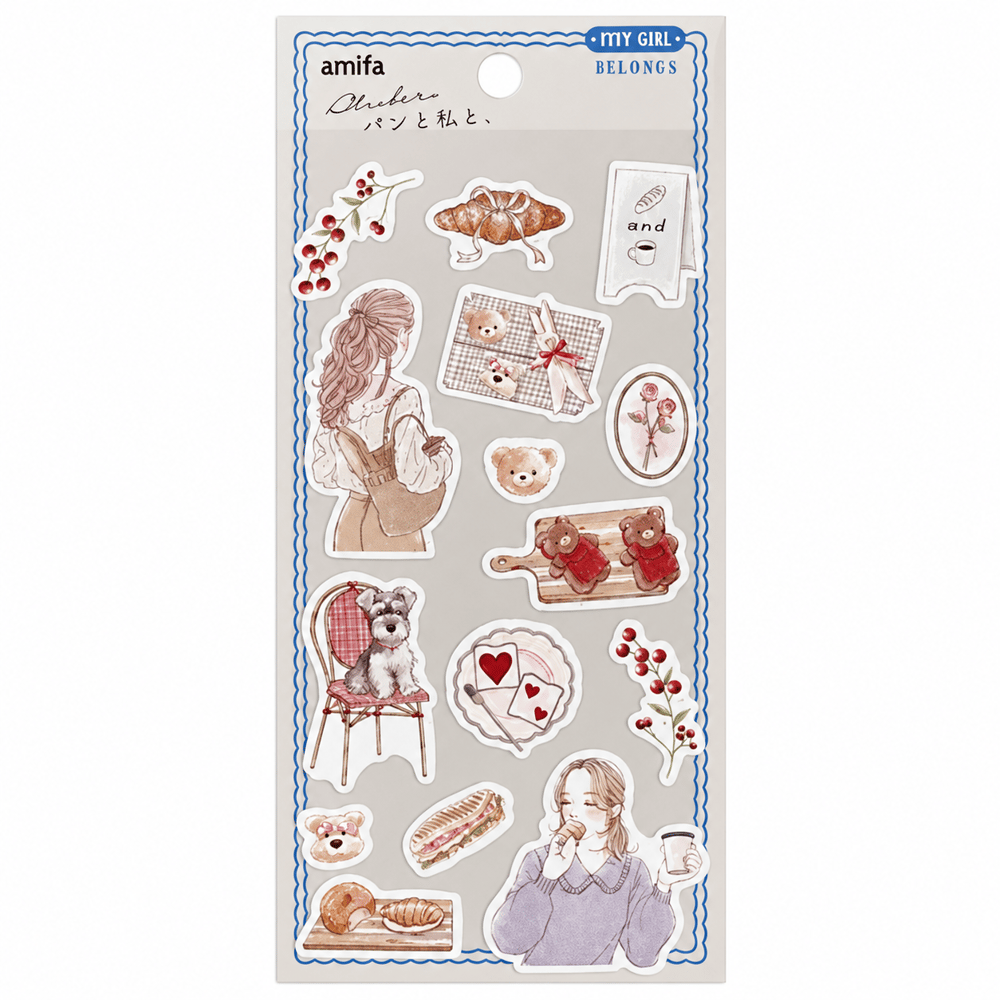 Amifa Pan to Watashi to Ekmek ve Kafe Temalı Sticker