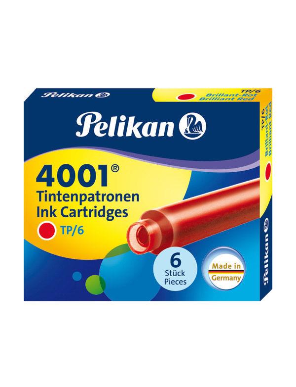 Pelikan 4001 Kısa Dolma Kalem Kartuşu Kırmızı