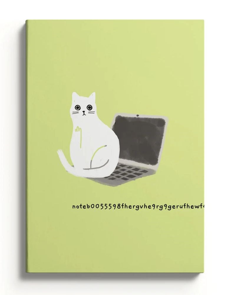 Ohh Deer Ken The Cat Tasarımı A5 128 Sayfa Yumuşak Kapak Çizgili Defter Laptop 9494