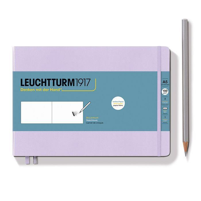 Leuchtturm1917 Sketchbook  Landscape Medium A5 112 pages 210 x 145 mm Lilac 370356