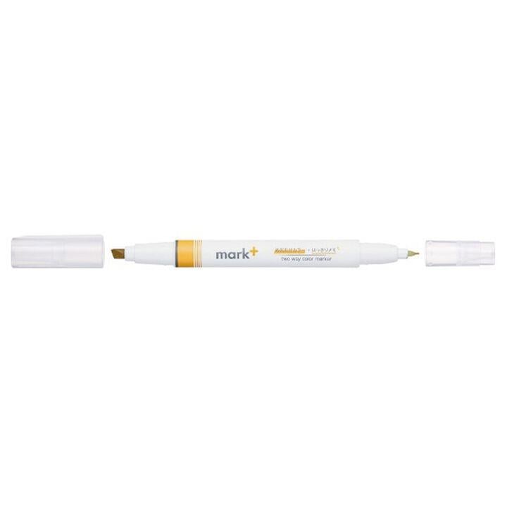 Kokuyo Mark+ Çift Taraflı ( Fosforlu ve Fineliner) Kalem  Gold