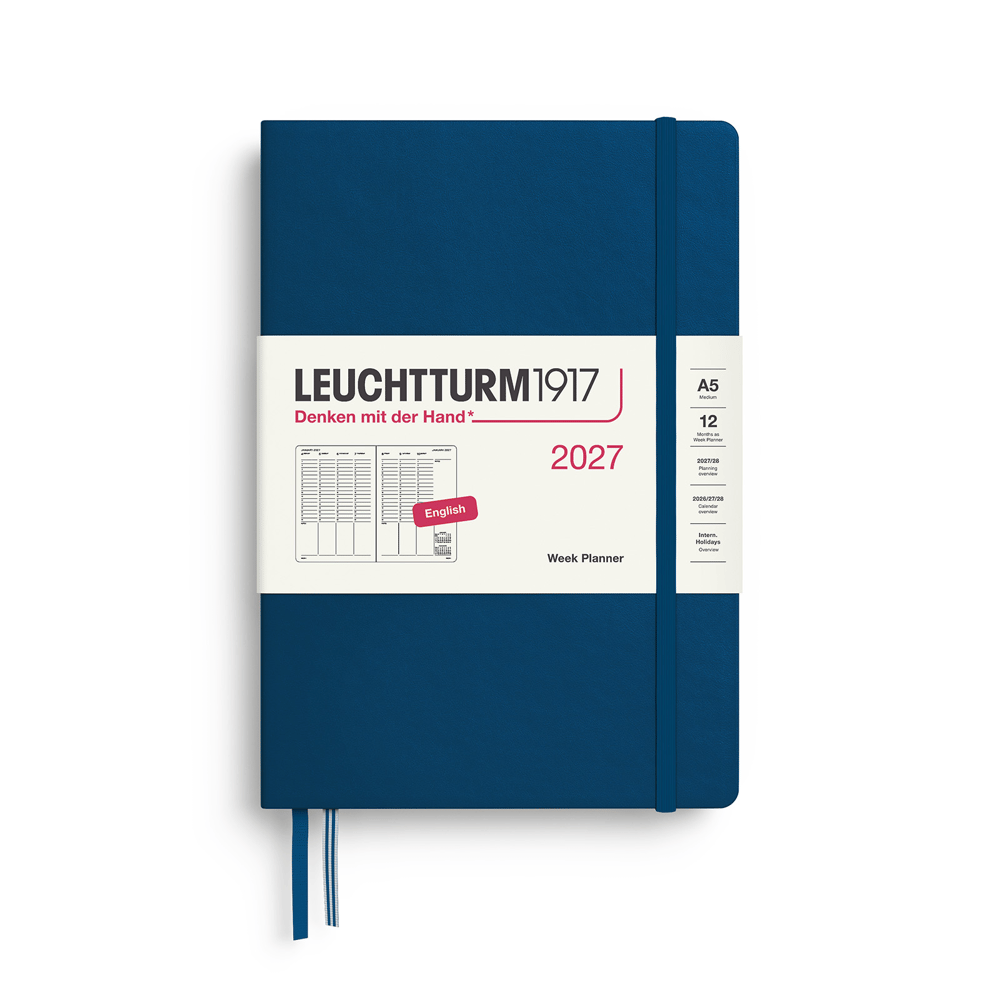 Leuchtturm1917 Planner 2027 - 12M Haftalık Planner Medium A5 2027 İngilizce Indigo 400318