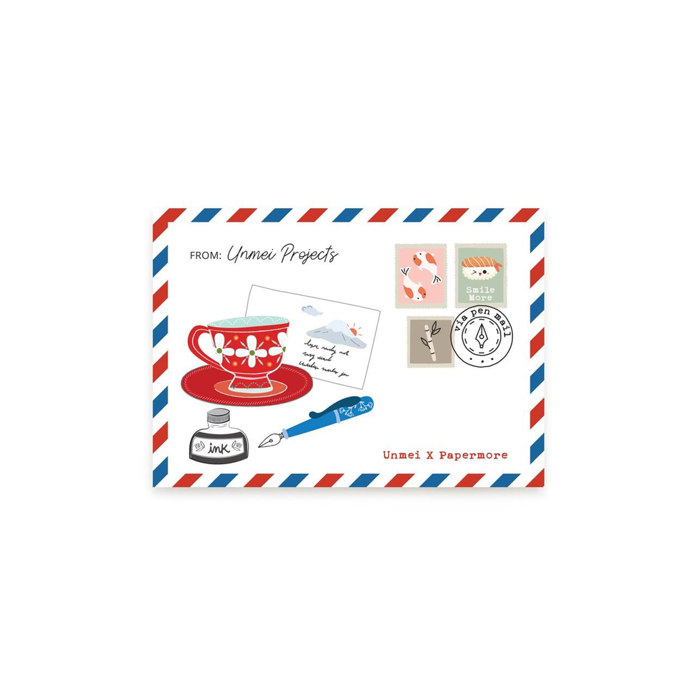 Unmei Projects Tea Cup & Fountain Pen Kartpostal