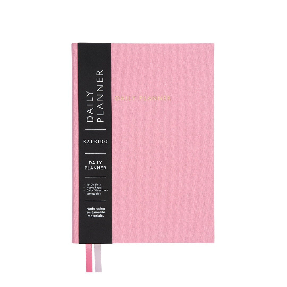Ohh Deer Kaleido Tasarımı A5 288 Sayfa Kumaş Kapak Günlük Planlayıcı Pink Daily Planner 12752