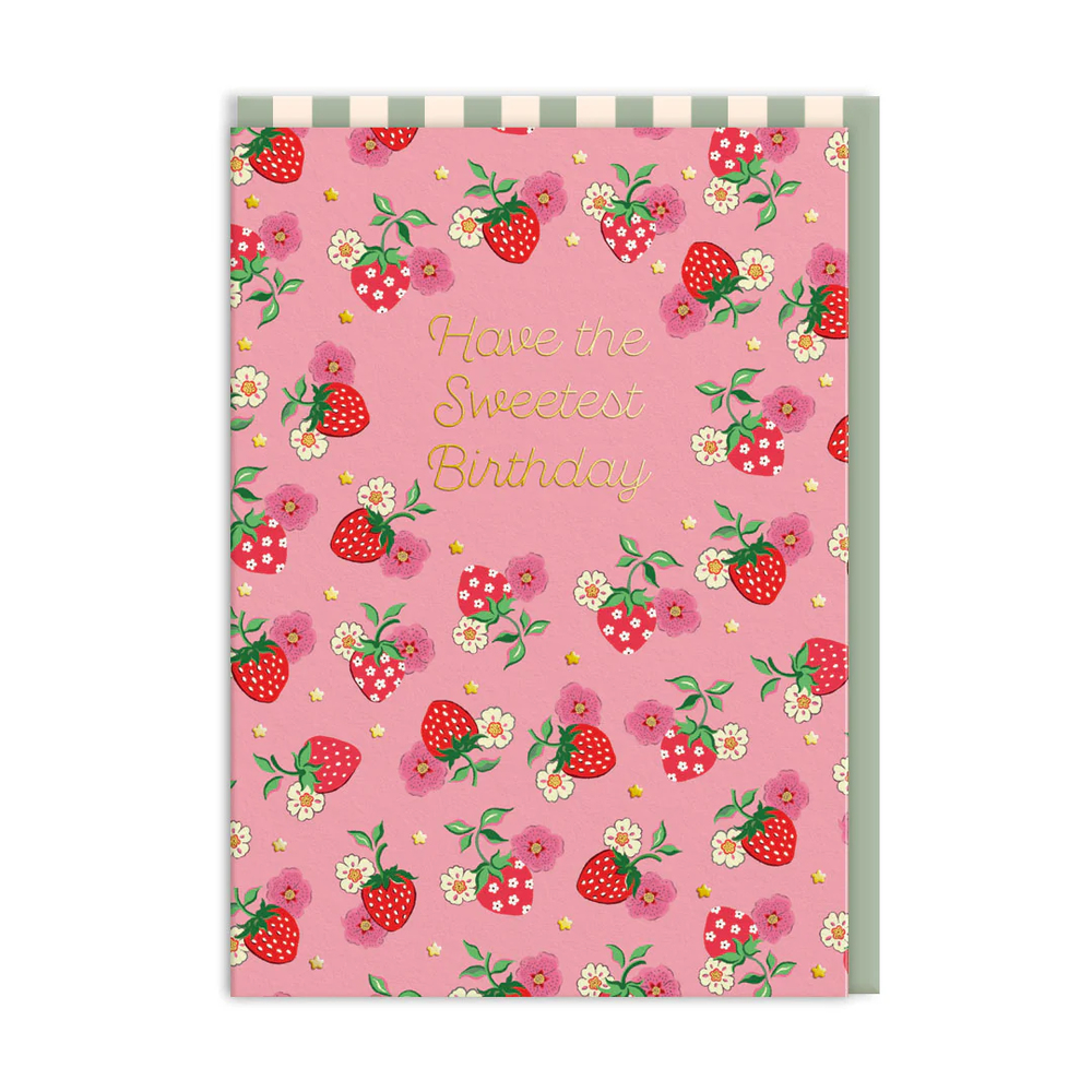 Ohh Deer Cath Kidston Tasarımı A6 Kartpostal Sweetest Birthday Strawberry 11499