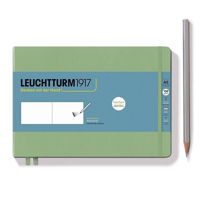 Leuchtturm1917 Sketchbook  Landscape Medium A5 112 pages 210 x 145 mm Sage 370357