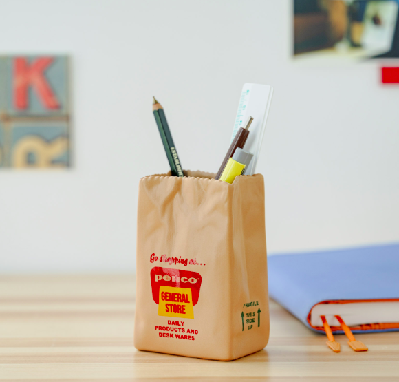 Hightide Penco Brown Bag Pen Stand Seramik Kalemlik
