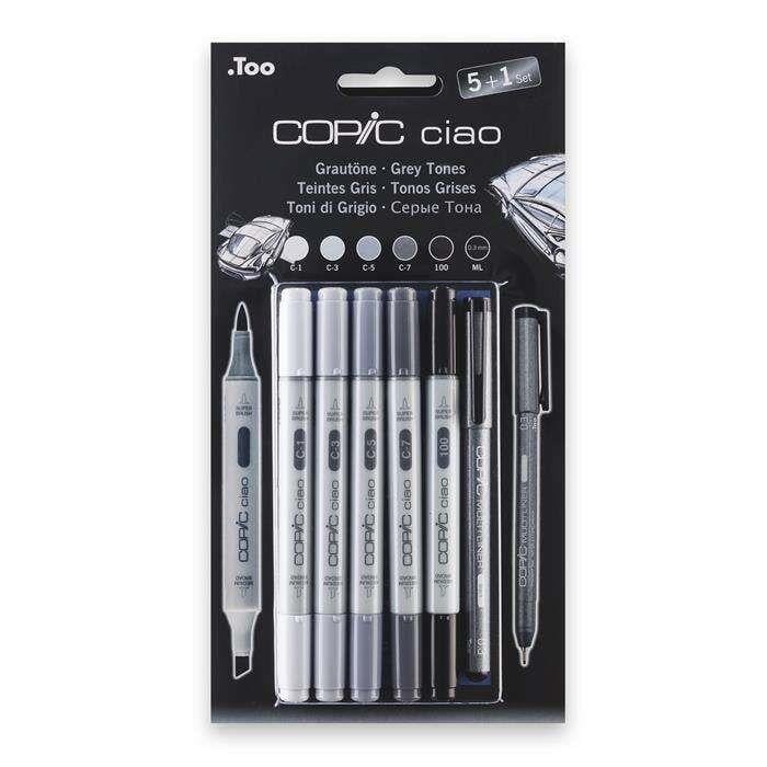 Copic Ciao Marker Çizim Kalemi 5+1 Set Grey Tones