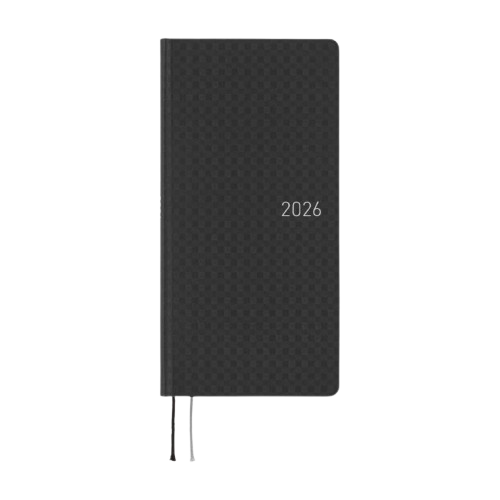 Hobonichi Ajanda Techo Weeks - English - Paper Series: Black Gingham - 2026 Jan Start