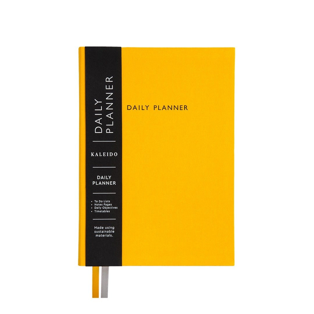 Ohh Deer Kaleido Tasarımı A5 288 Sayfa Kumaş Kapak Günlük Planlayıcı Yellow Daily Planner 12749