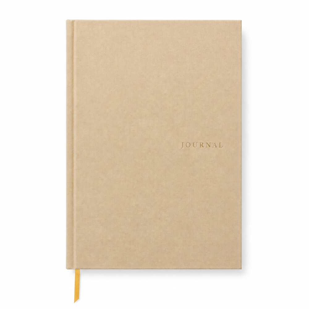 Nova Crafts Keten Journal Yaldız Kenar Çizgili Defter 17x24 cm. 110 gr. Ivory 200 sy. Cream