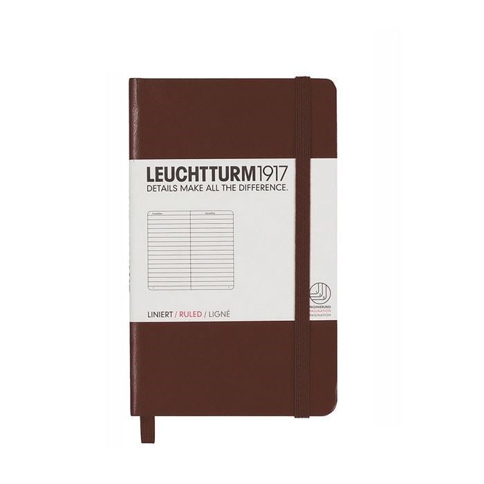Leuchtturm1917 Not Defteri Cep Boy (A6), Sert Kapak, 187 Numaralandırılmış Sayfa, Çizgili, Tobacco 339590