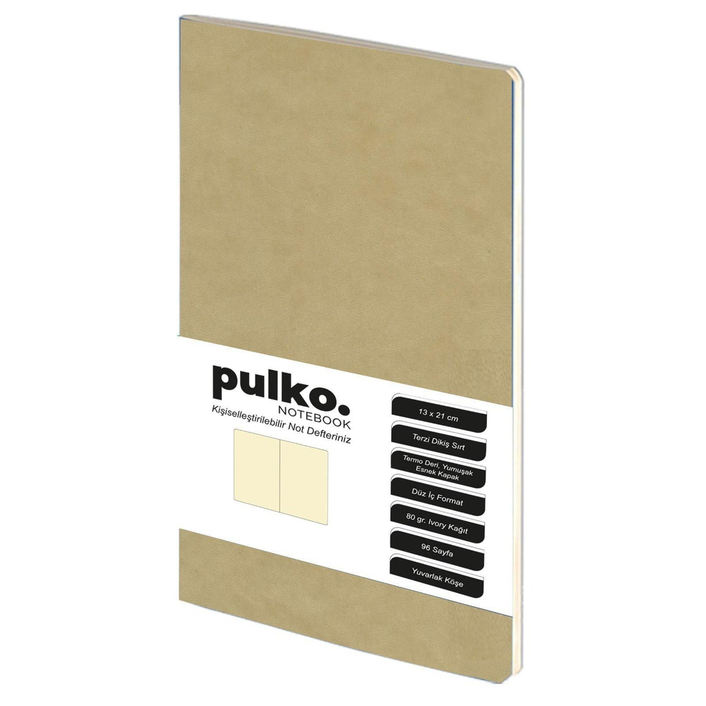 Pulko Terzi Dikiş 13x21 cm Çizgisiz Defter Bej